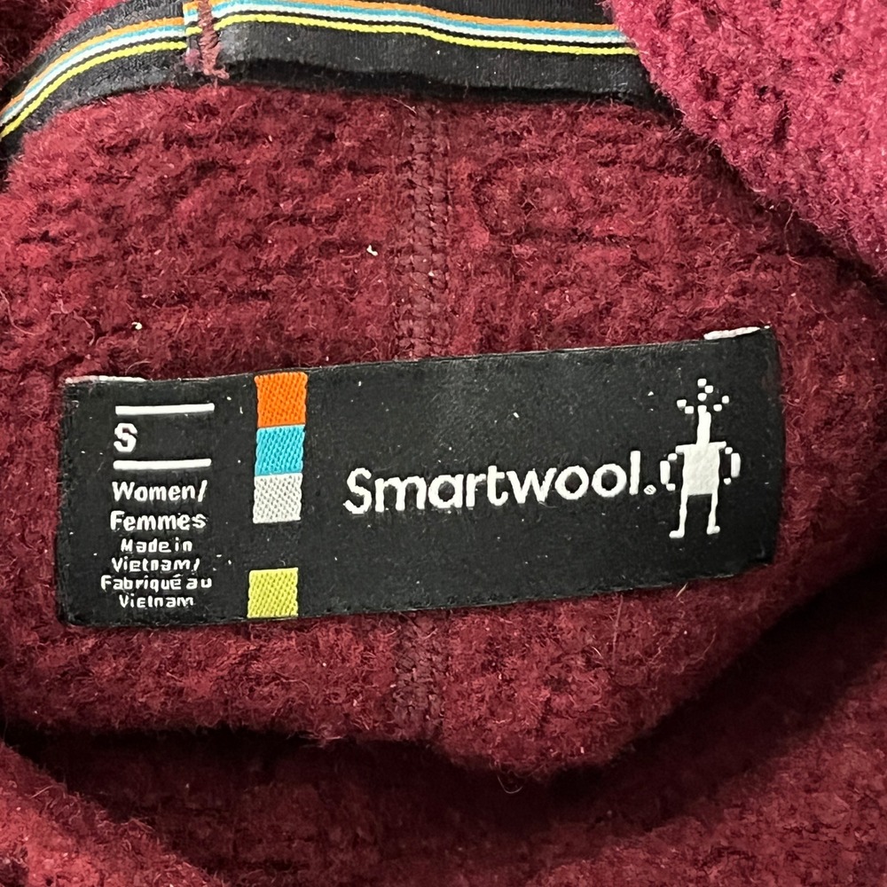 Smartwool Hudson Trail Pullover Womens Small Red Wool Blend Cowl Neck SW000313 - Picture 3 of 10